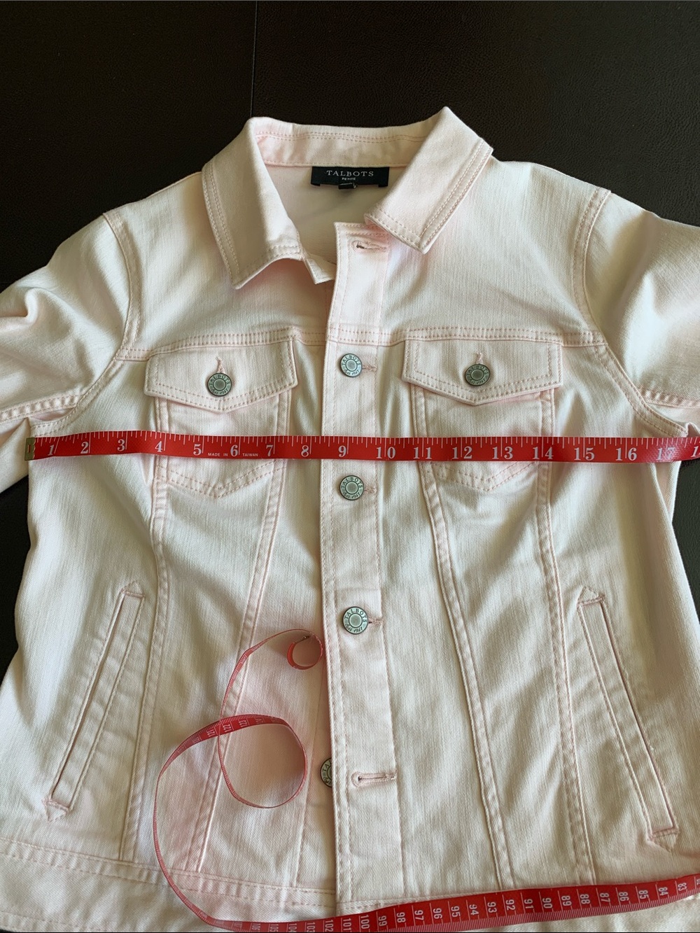 Talbots Pastel Pink Denim Jacket Size 4P - Picture 7 of 9